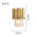 Crystal Golden LED Wall Sconce Stainless Steel Postmodern Art Deco Wall Light
