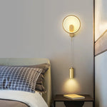LED Moon Wall Light American Style Bedroom Decor Copper Wall Lamp
