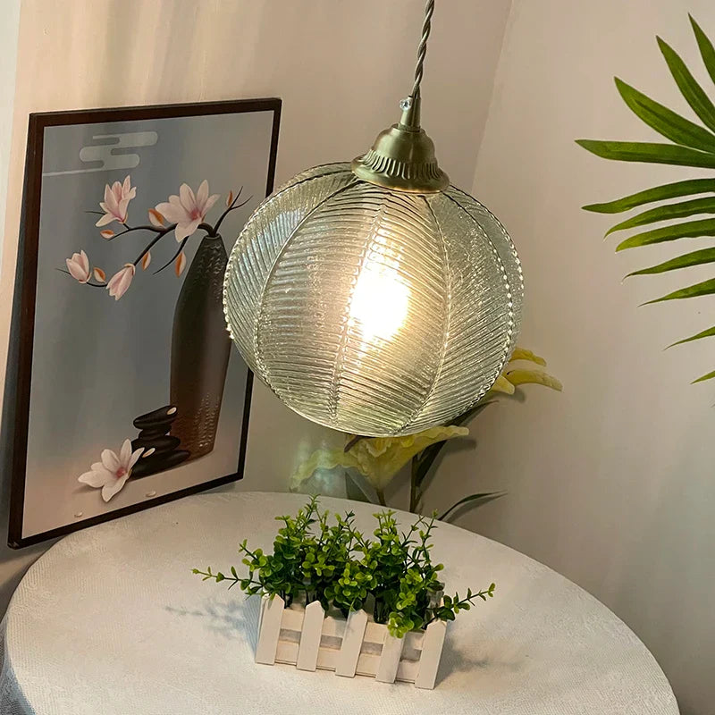 Afralia™ Blue Glass LED Pendant Lamp: Nordic Modern Hanging Light.