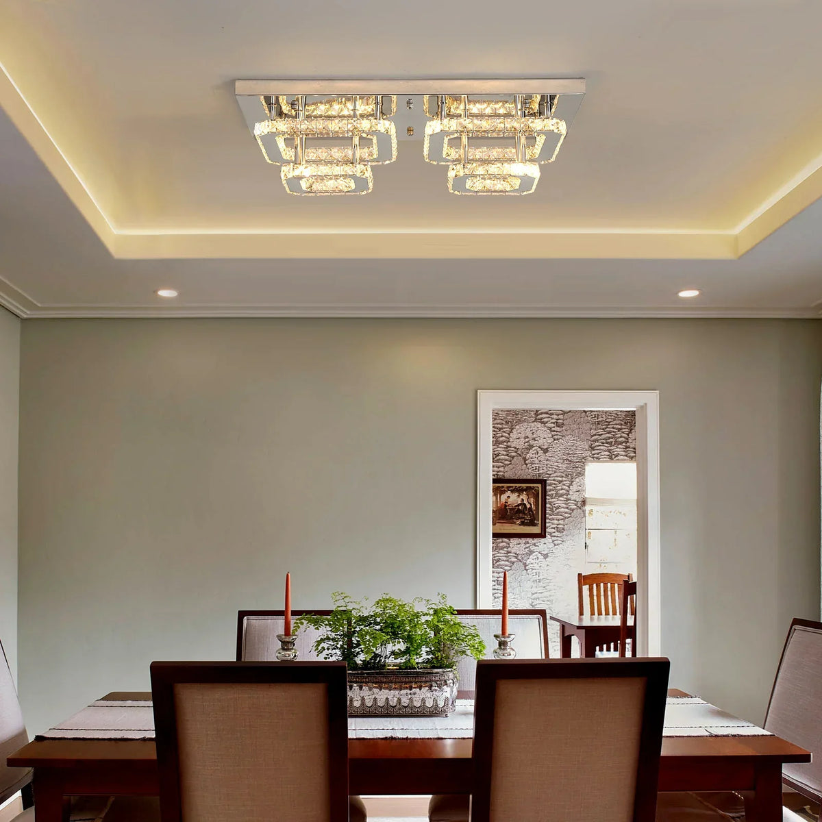 Crystal Ceiling Chandelier: Luxury LED Pendant Lighting for Modern Living Room Decor