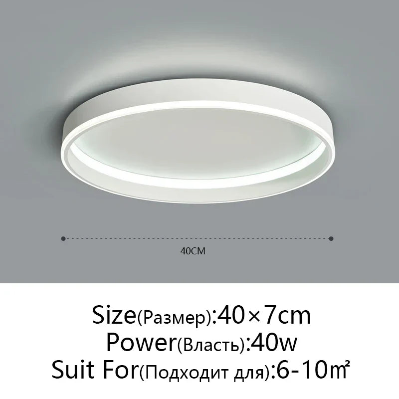 Round Bedroom LED Ceiling Light Modern Home Decor Minimalist Living Room Lighting