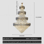 European Duplex Villa Crystal Chandelier Loft LED Light