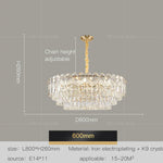 Crystal Chandelier LED Light: Modern Luxury Restaurant Hall Lighting
