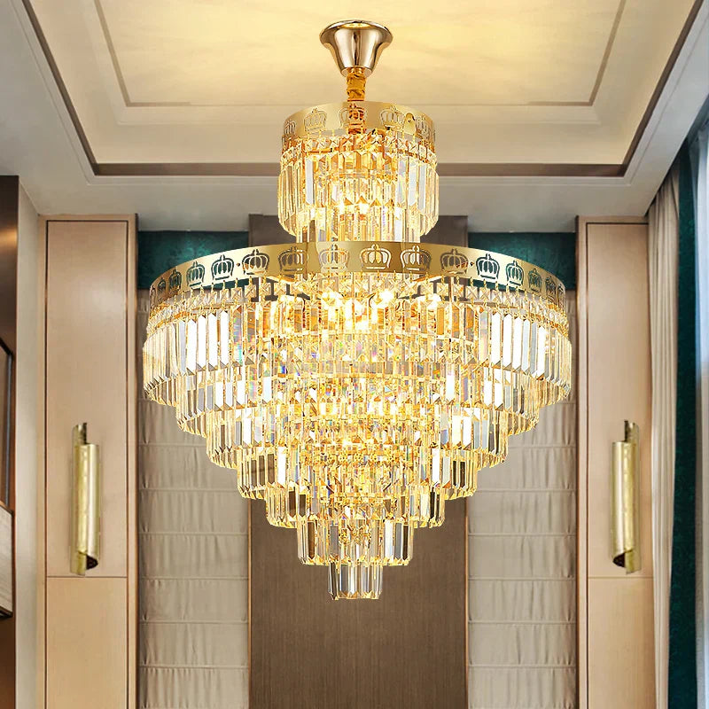 Crystal Villa Chandelier: Modern, Luxury, and Elegant Spiral Staircase Lighting