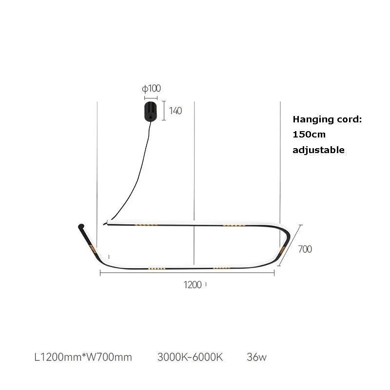 LED Square Sensor Chandelier for Living Room Lighting