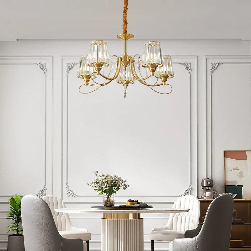 Bronze Villa All Copper Chandelier - Modern Light Luxury for Living Room