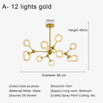 Glass Ball Pendant Chandelier for Living Room Bedroom Dining Room
