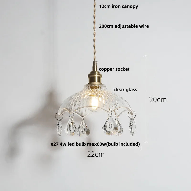 Afralia™ Crystal Glass LED Pendant Lamp: Modern Luxury Interior Lighting for Home Decor