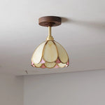 LED Glass Wood Ceiling Lamp for Modern Indoor Lighting and Decoration