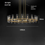 2-Layer Chandelier Lighting - Vintage Gold Silver Black Hanging Lamps