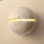 Yellow Travertine LED Wall Sconce for Bedroom Staircase Living Room - Nordic Modern Commercial-grade Mirror Light