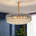 Gold Crystal Chandelier for Living Room Luxury Lighting Fixture