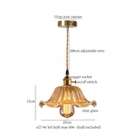 Wood Glass LED Pendant Lamps | French Vintage Hanging Light