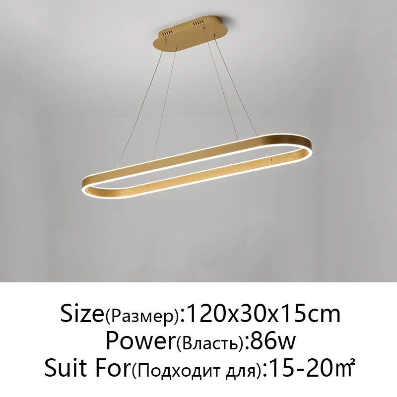 LED Aluminum Ceiling Chandelier for Kitchen Living Room Modern Nordic Design