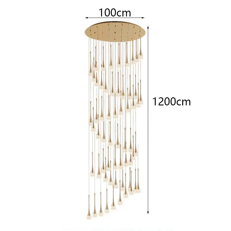 Nordic Home Decor Stair Chandelier Living Dining Pendant Ceiling Light by Afralia™