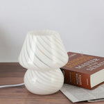 Striped Mushroom Glass LED Desk Lamp in Korean Ins Style