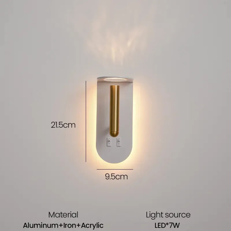 Rotatable Wall Sconce: Nordic Bedroom Bedside Lamp for Home Indoor Decor & Reading