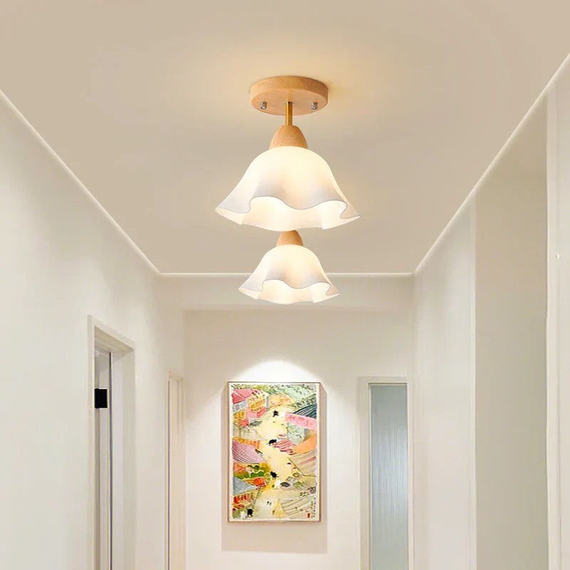 White Glass LED Ceiling Light - Modern Nordic Style Home Decor