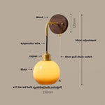 Walnut Wood LED Wall Lamp: Modern Nordic Resin Bathroom Mirror Stair Light