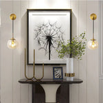 Nordic Brass Glass Wall Sconce: Elegant Living Room Bedside Lighting