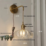 Green Glass LED Wall Lights Fixture with Pull Chain Switch