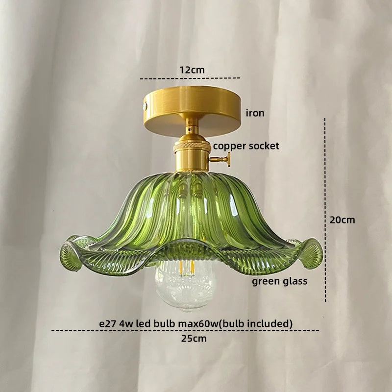 Glass Copper Nordic Ceiling Lamp for Living Room & Balcony.