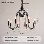 Elegant Black Crystal Chandelier Pendant Light for Living Room