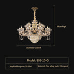 Duplex European Crystal Chandelier for Staircase with Hollow Design