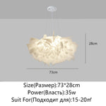 Feather Petal Pendant Lamp for Modern Nordic Bedroom, Living Room, Kitchen, and Children's Room