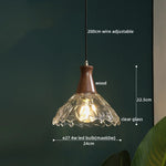 Wood Ceramic LED Pendant Chandelier for Dining Room Bedroom Kitchen Lighting