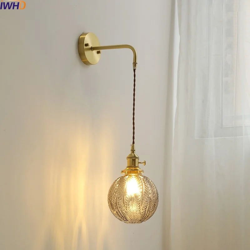 Gray Glass LED Wall Sconce Lamp for Home Decor, Bedroom, Living Room - Nordic Design