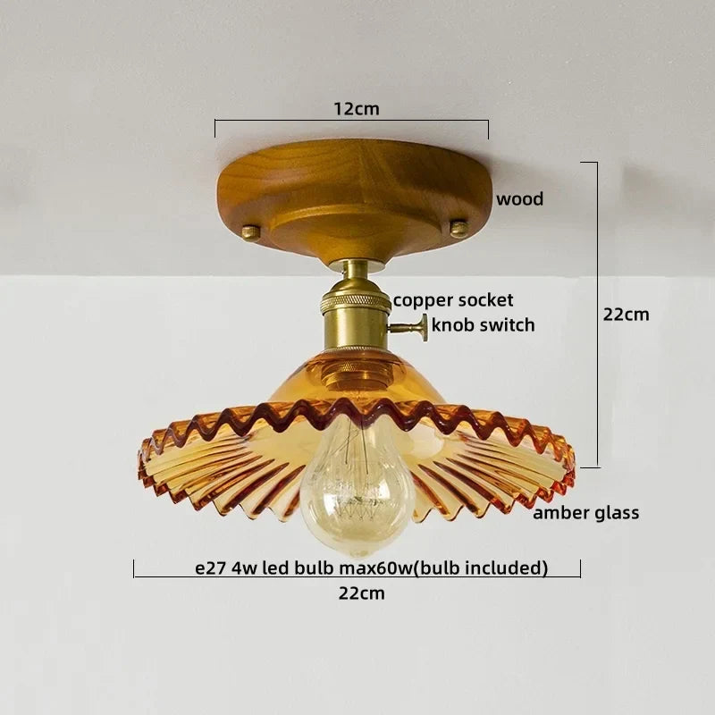Colorful Glass LED Ceiling Lamp Modern Style Light Fixture