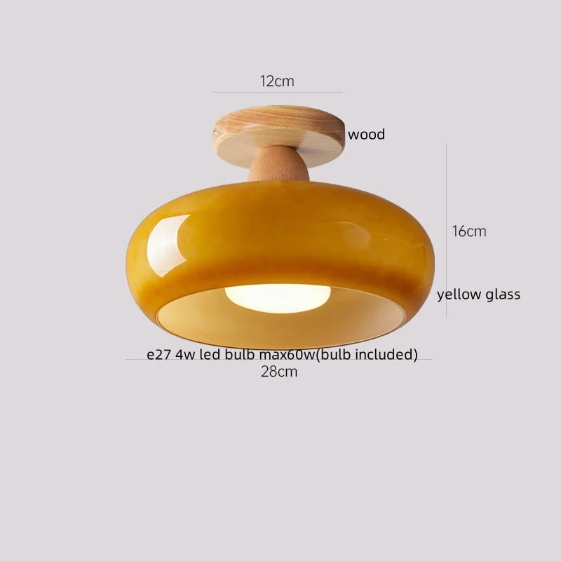 Walnut LED Ceiling Lamp Modern Indoor Lighting Fixture