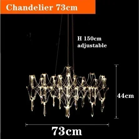 Starry Crystal Chandelier Ceiling Light Luxury Modern Living Room Bedroom Restaurant