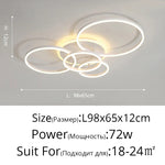 White Gold LED Chandelier for Living Room Study Parlor, Modern Indoor Lighting