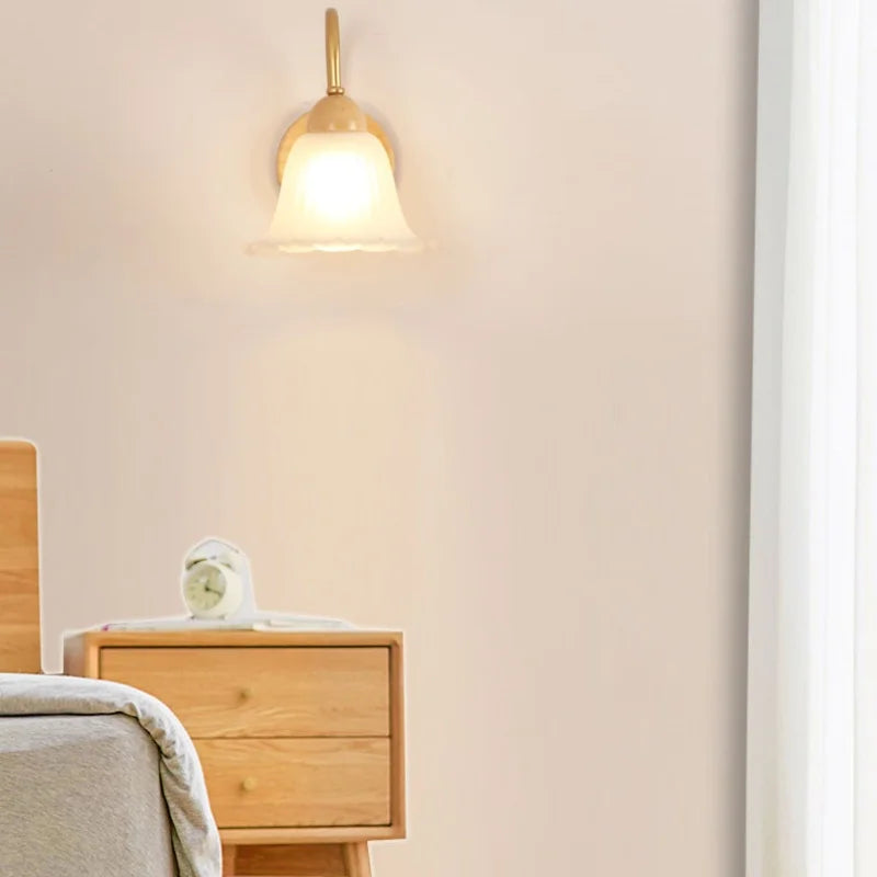 Afralia™ Nordic Glass LED Wall Light Sconce with Pull Chain Switch