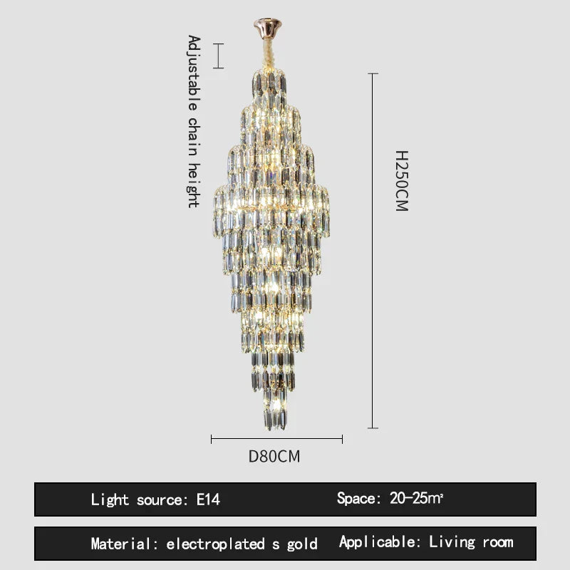Crystal Loft Pendant Light: Sleek Spiral Staircase Chandelier