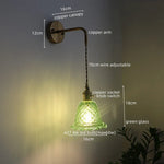 Copper Glass Nordic LED Wall Lights for Balcony Bedroom Mirror Bathroom