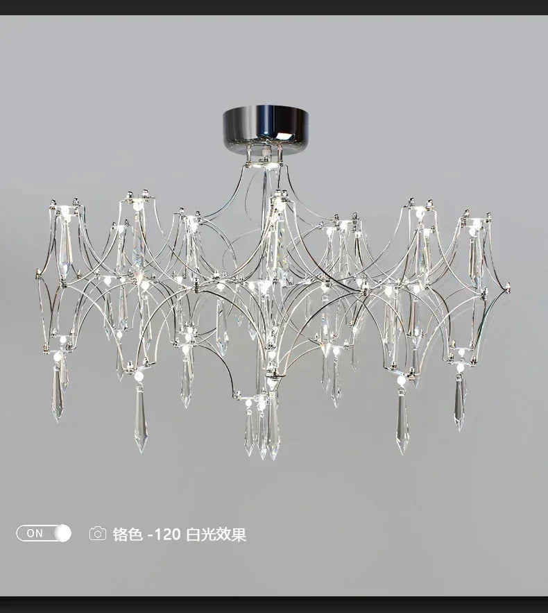 Starry Crystal Chandelier Ceiling Light Luxury Modern Living Room Bedroom Restaurant