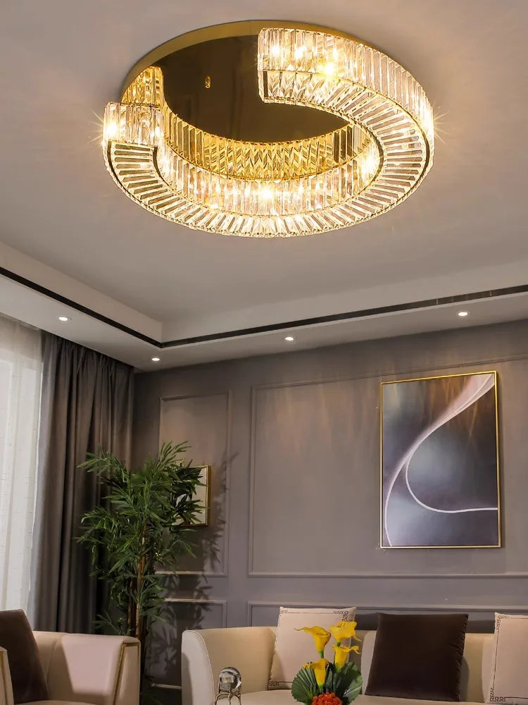 Crystal Ceiling Lamp: Luxury Décor for Living Room & Bedroom