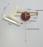 Walnut Wood LED Wall Sconce Pull Chain Switch Stair Light