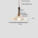 Cullet Glass LED Pendant Lamp with Walnut Copper Design for Living and Dining Room