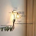 Copper LED Wall Lights with Glass Shade & Pull Chain Switch
