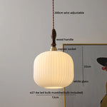 Wood Copper LED Pendant Light - Nordic Hanging Lamp for Bedroom Dining Hallway