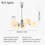 Glass Ball LED Ceiling Chandelier for Modern Living Room and Bedroom