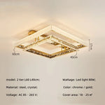 Crystal LED Ceiling Chandelier: Smart Dimmable Bedroom Lighting Fixture