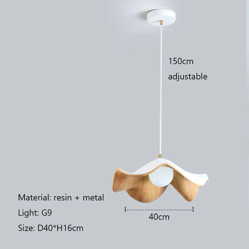 Retro Wood Color LED Chandelier for Restaurant Bar Dining Room