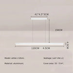 Modern Straight Pendant LED Light - Minimalist Painted Aluminium Chandelier