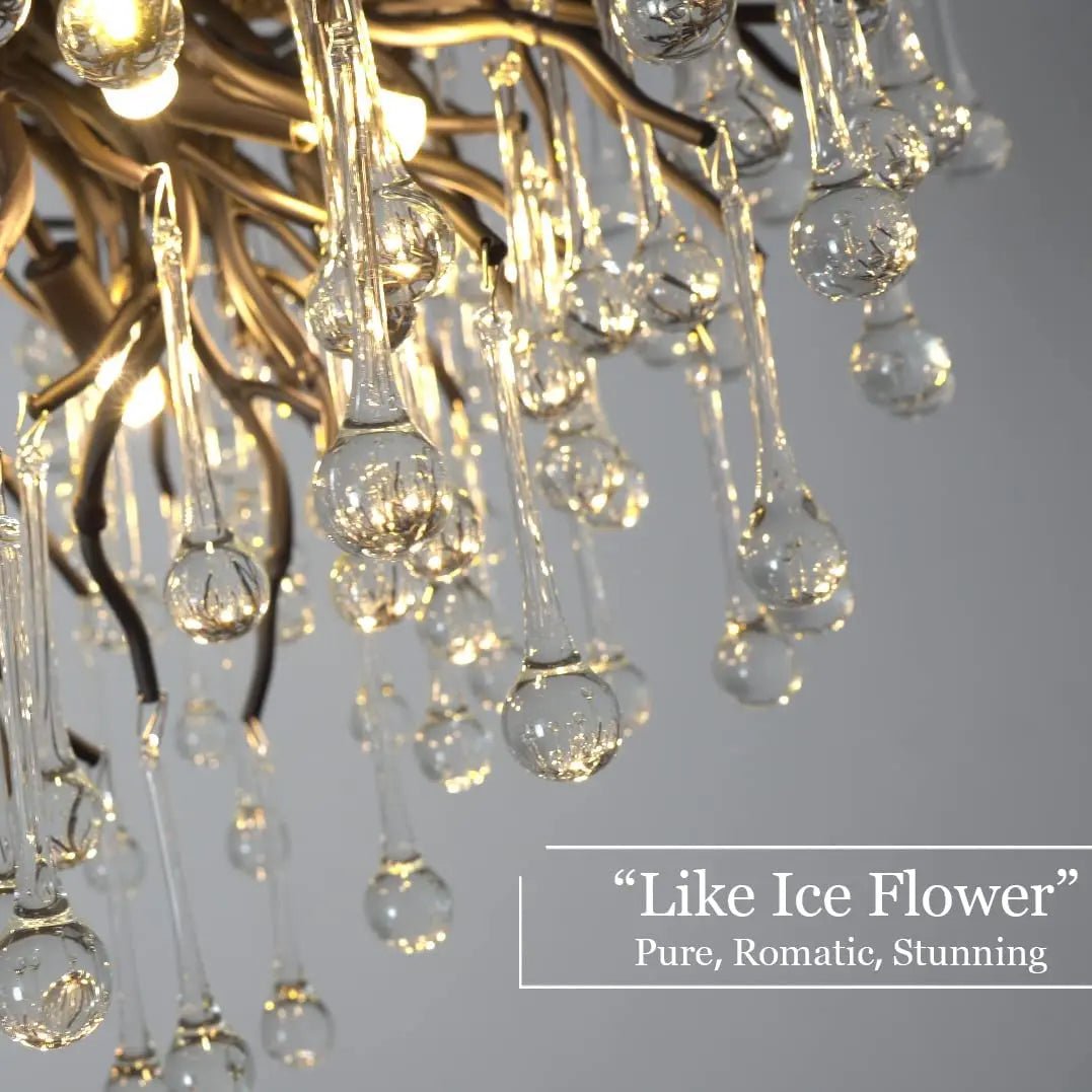 Crystal Chandelier: Black/Gold/Chrome Ceiling Lamp for Living Room & Dining Table