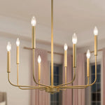Gold Black Retro Chandelier Candle Ceiling Lighting for Living Room & Restaurant